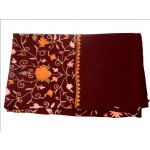 Pure Pashmina Stole / Shawl in Maroon Color with Hand Embroidery Work Size 70*30
